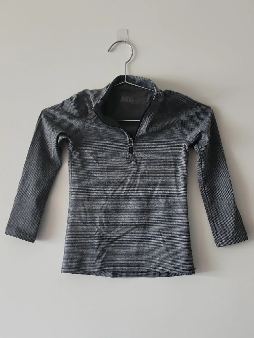 REI Co-op Kids Ray Base Layer Set | Size XXS 4-5 | Dark Grey Pinstripe Thermal